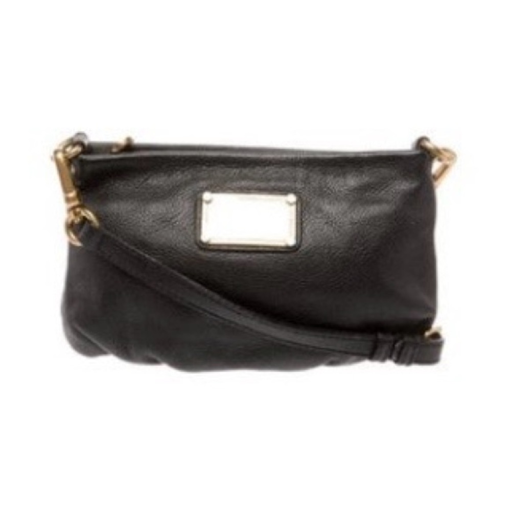 Marc Jacobs Natasha Black Crossbody Bag with Gold Accents
